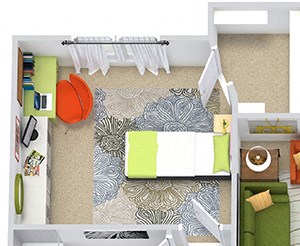 Holden 3D Holden 3D. 2 bedroom apartment. Kitchen with bartop open to living/dinning rooms. 2 full bathrooms. Walk-in closets. Patio/balcony with storage. Optional fireplace.